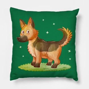 Hand Drawn Cartoon  German Sheperd Pillow