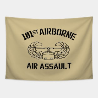 101st Air Assault Black Outline Tapestry