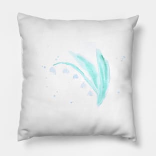 flowers, floral, gift, spring, summer, watercolor, illustration, painting, art, good mood, plant, lily of the valley Pillow