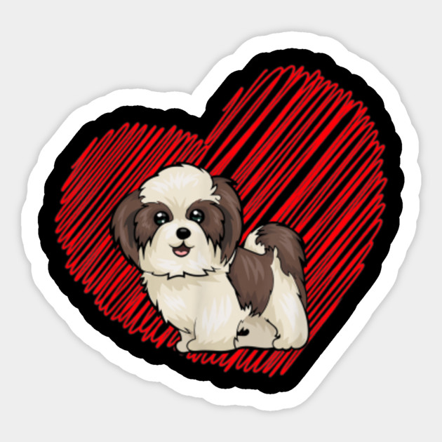 Valentine Day Shih Tzu Heart Love Dog Mom Dad Christmas Gift