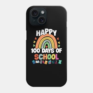 Happy 100 days of school cute rainbow kindergarten Phone Case