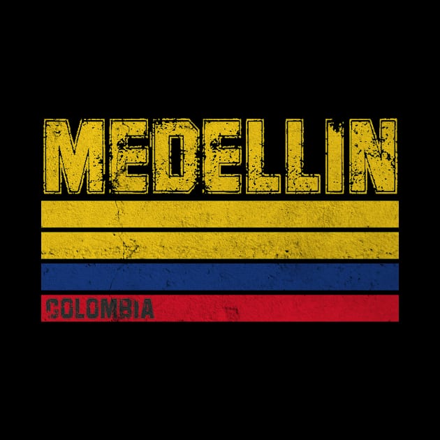 Medellin Vintage Columbia Flag Municipality by Print-Dinner