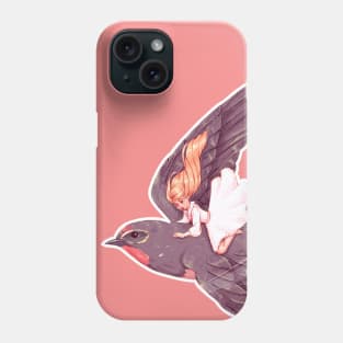 Swallow and Thumbelina flying in the skies Phone Case