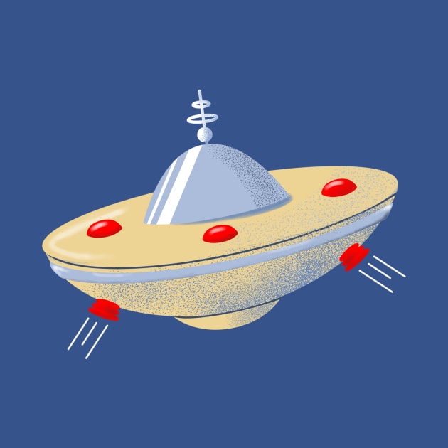 Retro Flying Saucer by ksrogersdesigns