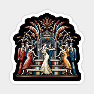 Roaring Twenties Dancers Art Deco Fountain Magnet