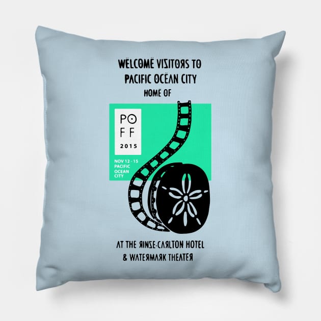 Pacific Ocean Film Festival Pillow by SpartanCell