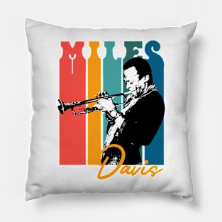 Miles Davis Vintage Color Retro Pillow