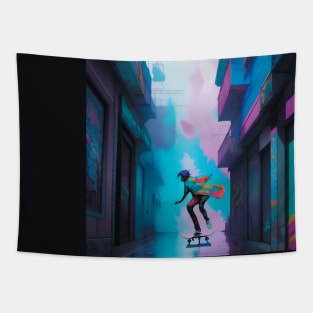 Girl skateboarding Tapestry