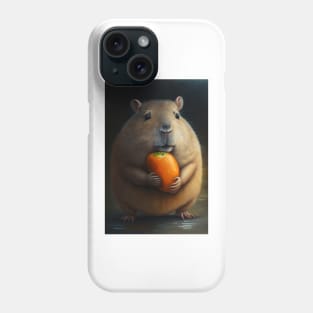 Capybara Holding an Orange Phone Case