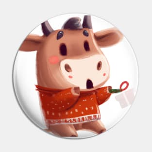 Cute Ox Drawing Pin