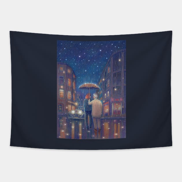 Raining stars Tapestry by illustore