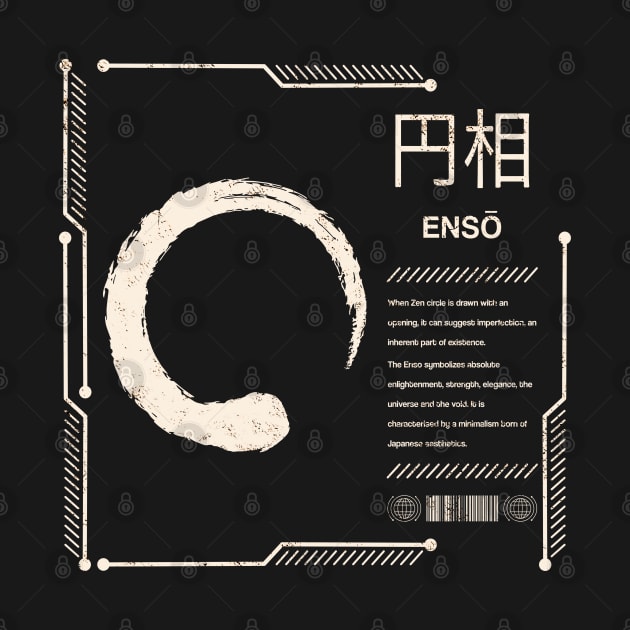 Enso Zen Circle Buddhist Japanese Kanji Characters Calligraphy 641 by dvongart