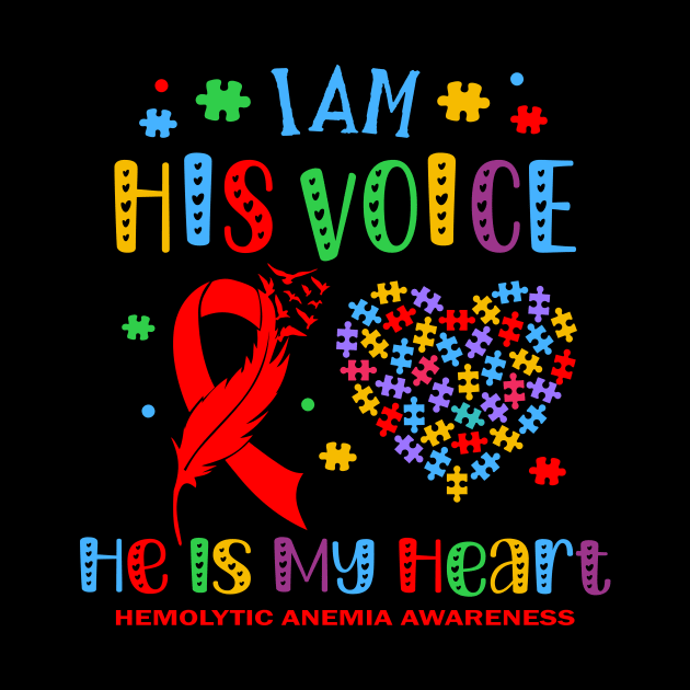 Hemolytic Anemia Awareness Support Red Ribbon by GloriaArts⭐⭐⭐⭐⭐