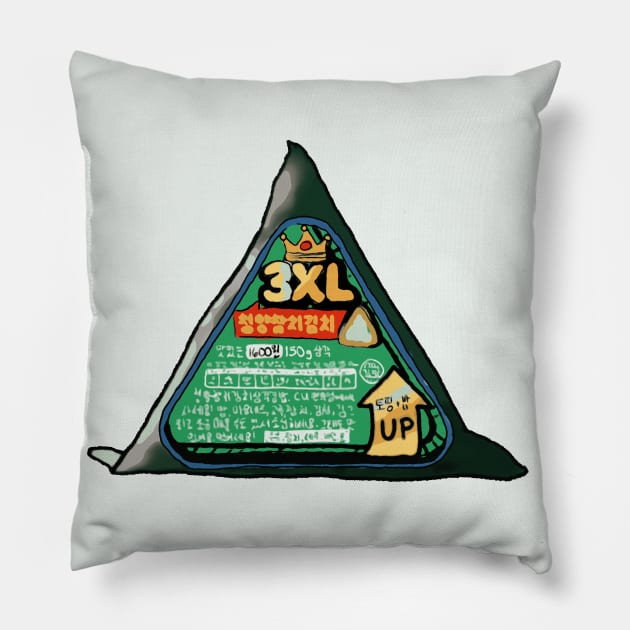 3XL Tuna Kimchi Triangle Kimbap Pillow by MandyE