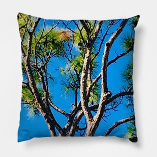 Natural Pine Tree Print Pillow