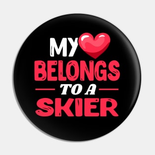 My heart belongs to a skier Pin