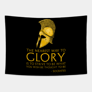 Socrates Quote On Glory - Ancient Classical Greek Philosophy Tapestry