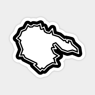 Hornby Island BC in White with Black Outline - Basic Simple - Hornby Island Magnet