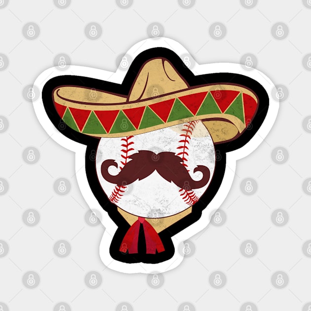 Cinco De Mayo - Baseball Mexican Sombrero Magnet by WildFoxFarmCo