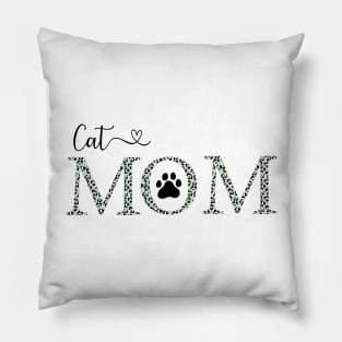 Cat Mom design in green Pillow