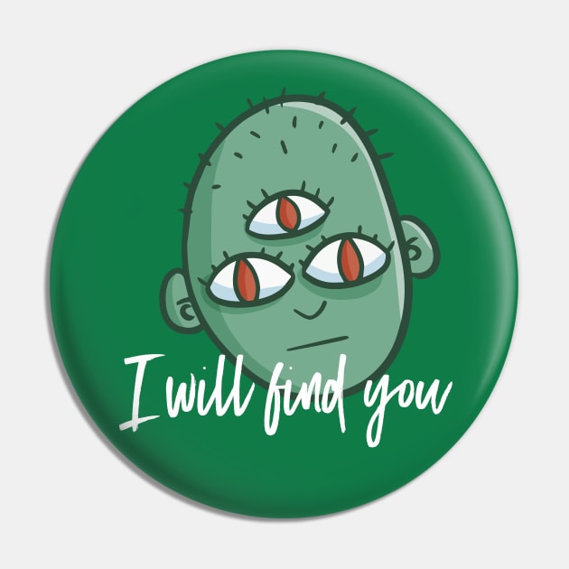 3 eyed monster Pin by Jocularity Art