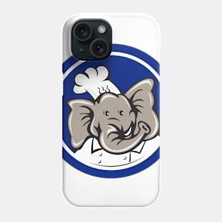 Blue elephant head wearing chef hat Phone Case