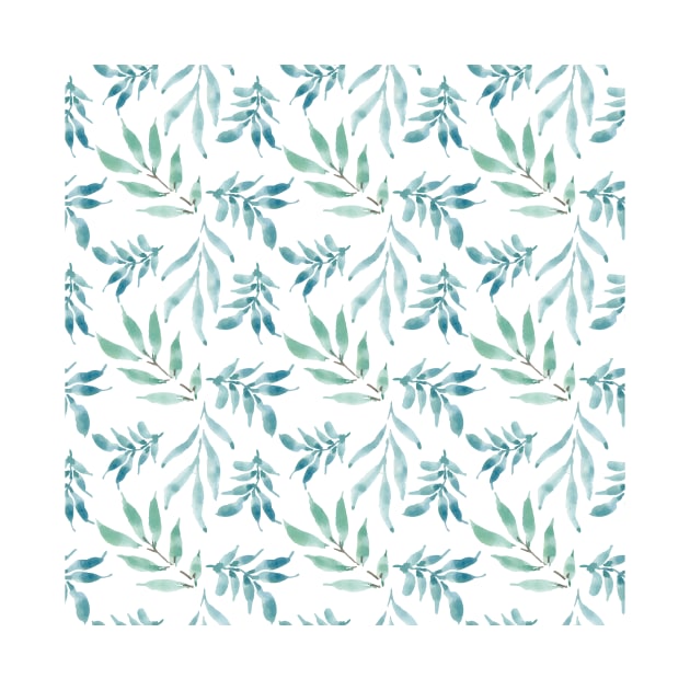 floral eucalyptus leaf watercolor pattern #2 by iorozuya