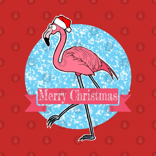 Flamingo Merry Christmas by Tezatoons