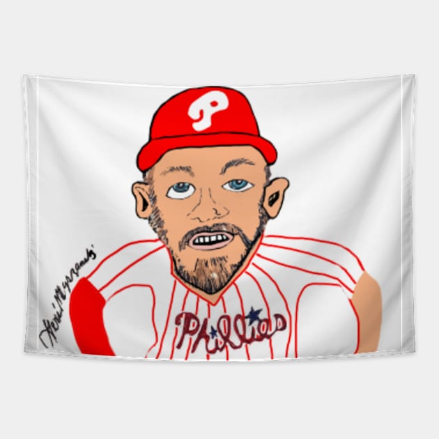 Bryce Harper Philadelphia Phillies Home Jersey Tapestry by TheArtQueenOfMichigan 