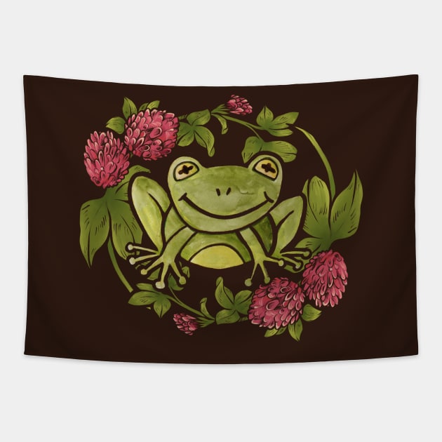 Froggy Smile Tapestry by bubbsnugg