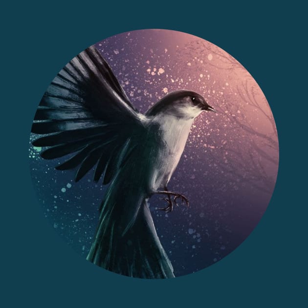 Dreamy mockingbird digital art by Y.K.