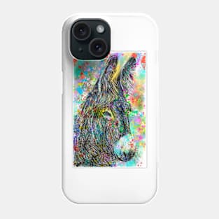 DONKEY watercolor and pencil portrait .2 Phone Case