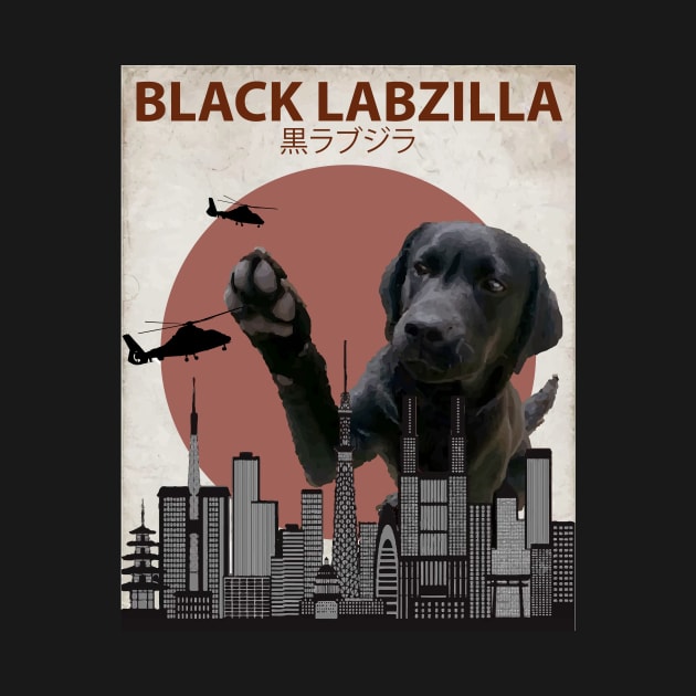 Black Labzilla - Giant Labrador Retriever Lab Dog Monster by Animalzilla