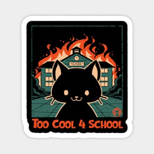 Cat at School on Fire Magnet