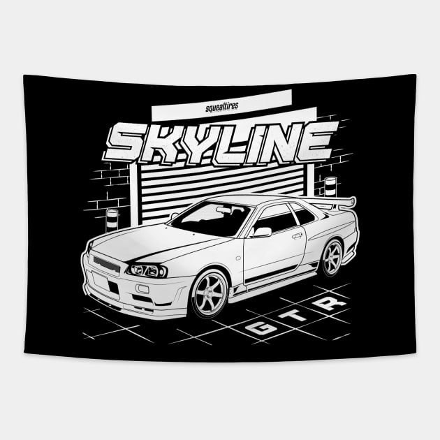 Skyline GTR R34 Tapestry by squealtires