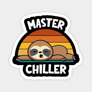Kawaii Sloth - Master Chiller | Funny Sloth Sunset Magnet