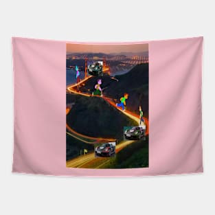 Car rasing Tapestry