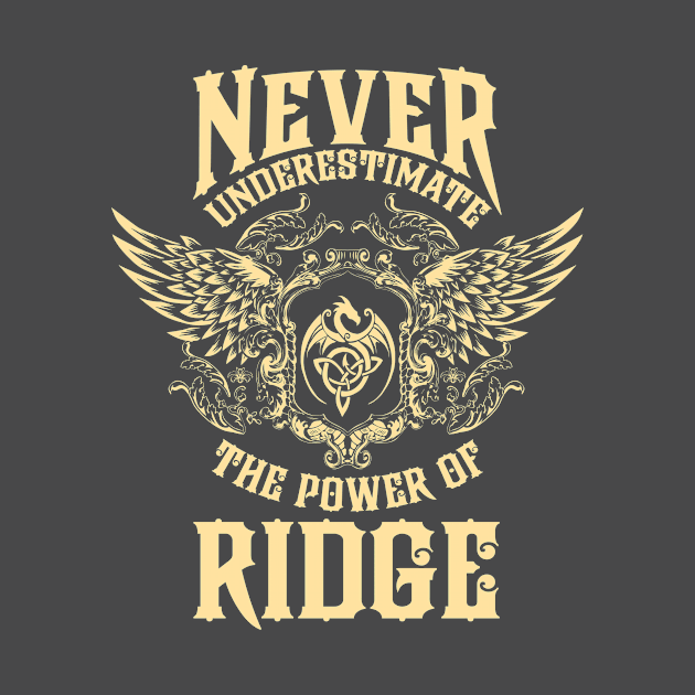 Ridge Name Shirt Ridge Power Never Underestimate by Jeepcom