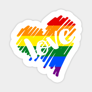 Gay Pride Rainbow Scribble Heart From Ricaso Magnet