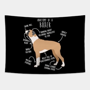 Boxer Dog Fawn Anatomy Tapestry