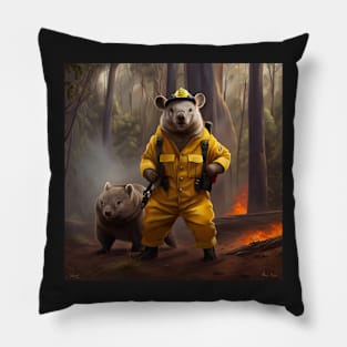 Fire fighting Wombats Pillow