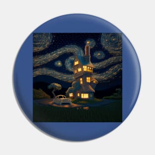 Starry Night Over The Burrow Pin