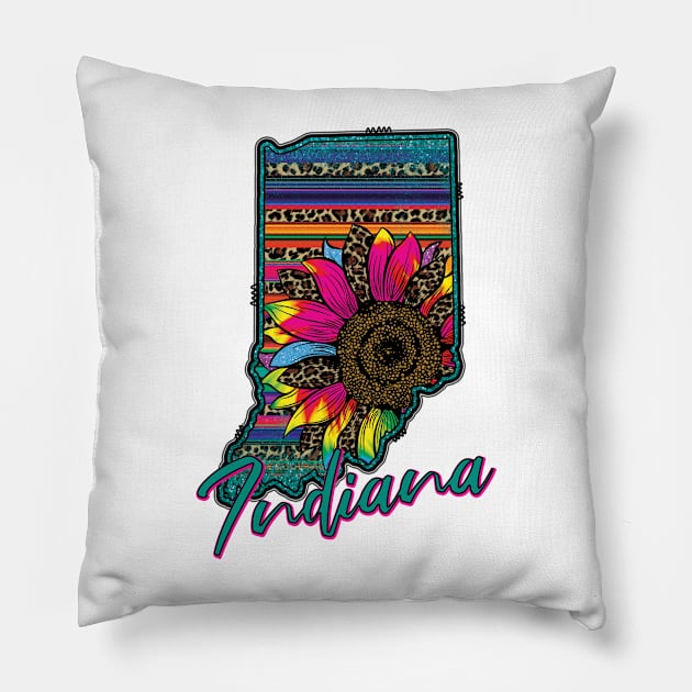 Indiana serape Leopard tie dye sunflower Pillow by Samphelinshop