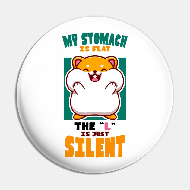 Flat Stomach Cute Hamster Pin by crimsonshirt