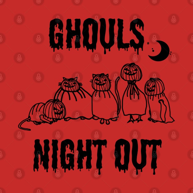 Ghouls Night Out at Halloween by ellenhenryart