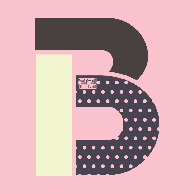 Initial Letter B Ladies Girls Polka Dots Girly Cute by porcodiseno