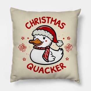 Christmas Quacker: Duck in Festive Attire Pillow