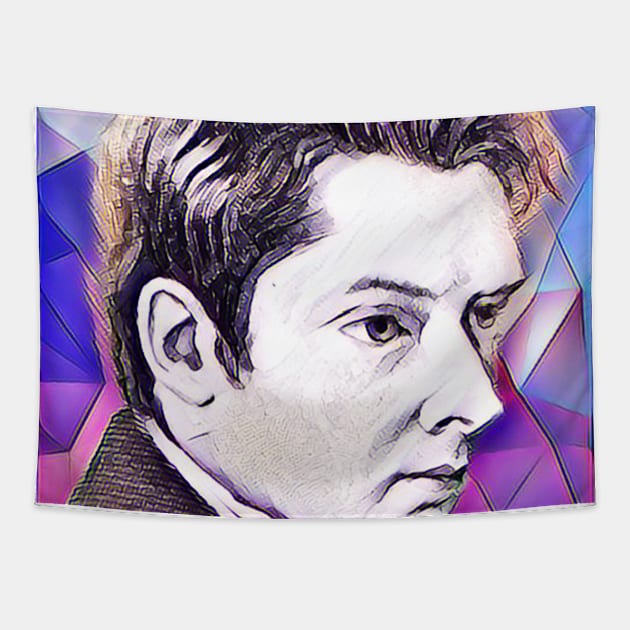 William Hazlitt Pink Portrait | William Hazlitt Artwork 8 Tapestry by JustLit