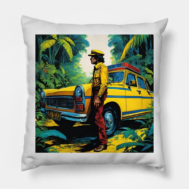 taxi in the jungle Pillow by yzbn_king