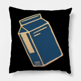 Milk Box Blue Gold Vintage Pillow